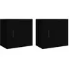vidaXL Tables de chevet murales 2 pcs Noir 50x30x47 cm