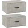 vidaXL Tables de chevet murales 2 pcs Gris béton 50x36x25 cm
