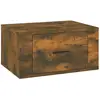 vidaXL Table de chevet murale Chêne fumé 50x36x25 cm