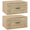 vidaXL Tables de chevet murales 2 pcs Chêne sonoma 50x36x25 cm