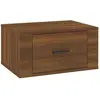vidaXL Table de chevet murale Chêne marron 50x36x25 cm