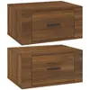 vidaXL Tables de chevet murales 2 pcs Chêne marron 50x36x25 cm