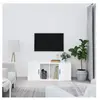 vidaXL Meuble TV Blanc brillant 100x35x40 cm Bois d'ingénierie
