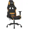 vidaXL Chaise de jeu avec repose-pied Noir et orange Tissu