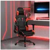 vidaXL Chaise de jeu avec repose-pied Noir et rouge Similicuir