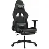 vidaXL Chaise de jeu avec repose-pied Noir et gris Similicuir