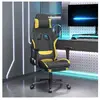 vidaXL Chaise de jeu avec repose-pied Noir et jaune Tissu