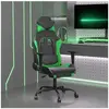 vidaXL Chaise de jeu avec repose-pied Noir et vert Similicuir