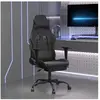 vidaXL Chaise de jeu avec repose-pied Noir Similicuir