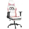 vidaXL Chaise de jeu avec repose-pied Blanc et rose Similicuir