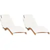 vidaXL Chaises longues 2 pcs avec coussins Bois massif de teck