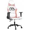 vidaXL Chaise de jeu Blanc et rose Similicuir