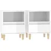 vidaXL Tables de chevet 2 pcs Blanc brillant 40x35x50 cm