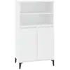 vidaXL Buffet haut Blanc 60x36x110 cm Bois d'ingénierie