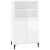 vidaXL Buffet haut Blanc brillant 60x36x110 cm Bois d'ingénierie