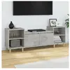 vidaXL Meuble TV Gris béton 160x35x55 cm Bois d'ingénierie