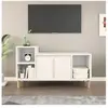 vidaXL Meuble TV Blanc 100x35x55 cm Bois d'ingénierie