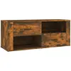 vidaXL Meuble TV Chêne fumé 100x35x40 cm Bois d'ingénierie