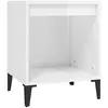 vidaXL Table de chevet Blanc brillant 40x35x50 cm