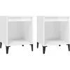 vidaXL Tables de chevet 2 pcs Blanc brillant 40x35x50 cm