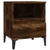 vidaXL Table de chevet Chêne fumé 40x35x50 cm