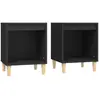 vidaXL Tables de chevet 2 pcs Noir 40x35x50 cm