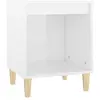 vidaXL Table de chevet Blanc brillant 40x35x50 cm Bois d’ingénierie