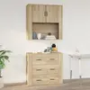 vidaXL Armoire murale Chêne sonoma 80x33x80 cm Bois d'ingénierie