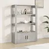 vidaXL Buffet Gris béton 80x30x119,5 cm Bois d'ingénierie