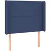 vidaXL Tête de lit avec oreilles Bleu 93x16x118/128 cm Tissu