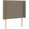 vidaXL Tête de lit avec oreilles Taupe 93x16x118/128 cm Tissu