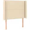 vidaXL Tête de lit avec oreilles Crème 103x16x118/128 cm Tissu