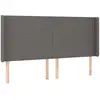 vidaXL Tête de lit avec oreilles Gris 163x16x118/128 cm Similicuir