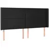 vidaXL Tête de lit avec oreilles Noir 183x16x118/128 cm Similicuir