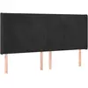 vidaXL Tête de lit avec oreilles Noir 203x16x118/128 cm Velours