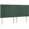 vidaXL Tête de lit avec oreilles Vert foncé 203x16x118/128 cm Velours