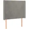 vidaXL Tête de lit avec oreilles Gris clair 203x16x118/128 cm Velours