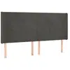vidaXL Tête de lit avec oreilles Gris foncé 183x16x118/128 cm Velours