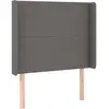 vidaXL Tête de lit avec oreilles Gris 83x16x118/128 cm Similicuir
