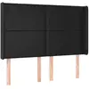 vidaXL Tête de lit avec oreilles Noir 147x16x118/128 cm Similicuir