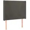 vidaXL Tête de lit avec oreilles Gris foncé 93x16x118/128 cm Velours