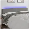 vidaXL Tête de lit à LED Gris foncé 160x5x78/88 cm Tissu