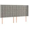 vidaXL Tête de lit avec oreilles Gris clair 163x16x118/128 cm Velours