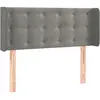 vidaXL Tête de lit avec oreilles Gris clair 103x16x118/128 cm Velours