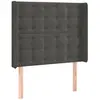 vidaXL Tête de lit avec oreilles Gris foncé 103x16x118/128 cm Velours