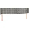 vidaXL Tête de lit avec oreilles Gris clair 203x16x118/128 cm Velours