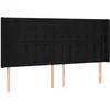 vidaXL Tête de lit avec oreilles Noir 203x16x118/128 cm Tissu