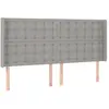 vidaXL Tête de lit avec oreilles Gris clair 203x16x118/128 cm Tissu