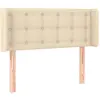 vidaXL Tête de lit avec oreilles Crème 183x16x118/128 cm Tissu