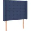 vidaXL Tête de lit avec oreilles Bleu 163x16x118/128 cm Tissu